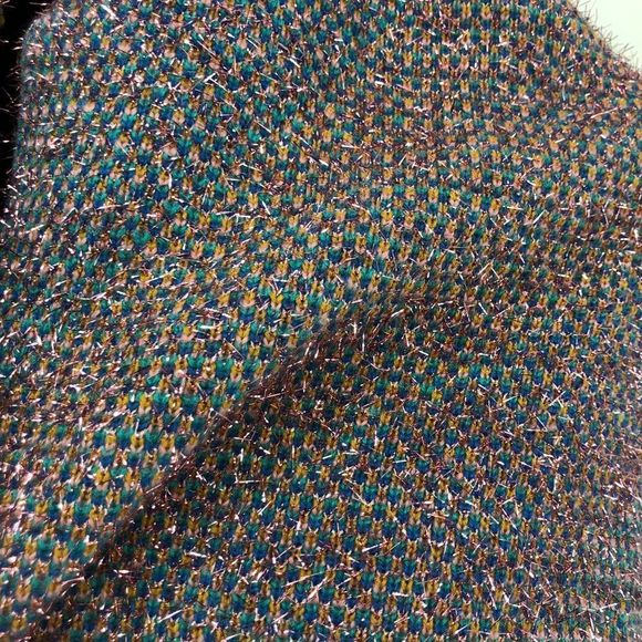 Leith Multicolor Metallic Tinsel Colorblock Knit Long Scarf Shawl Wrap NWT - Picture 8 of 11